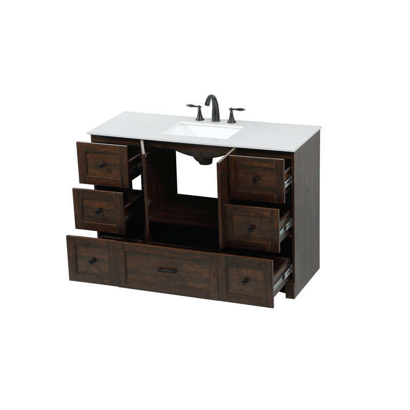 Ensemble de meuble-lavabo simple 48 po Soma, Brun