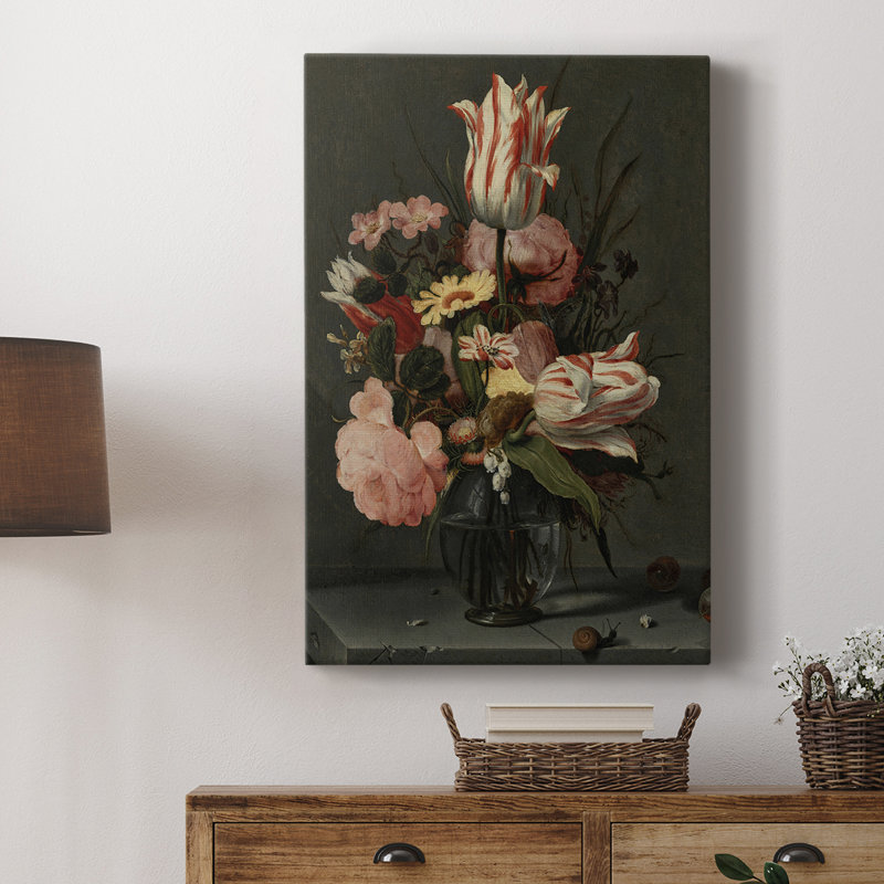 Imprimé floral rétro CCGI - galerie Cavas, H 18 po x l 12 po