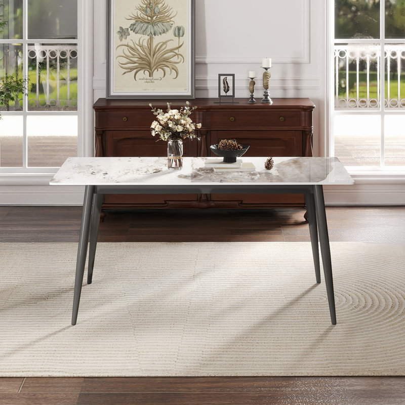 Tables de salle à manger, Gris foncé, H 29,53 po x L 62,99 po x l 31,5 po, Brun / Blanc