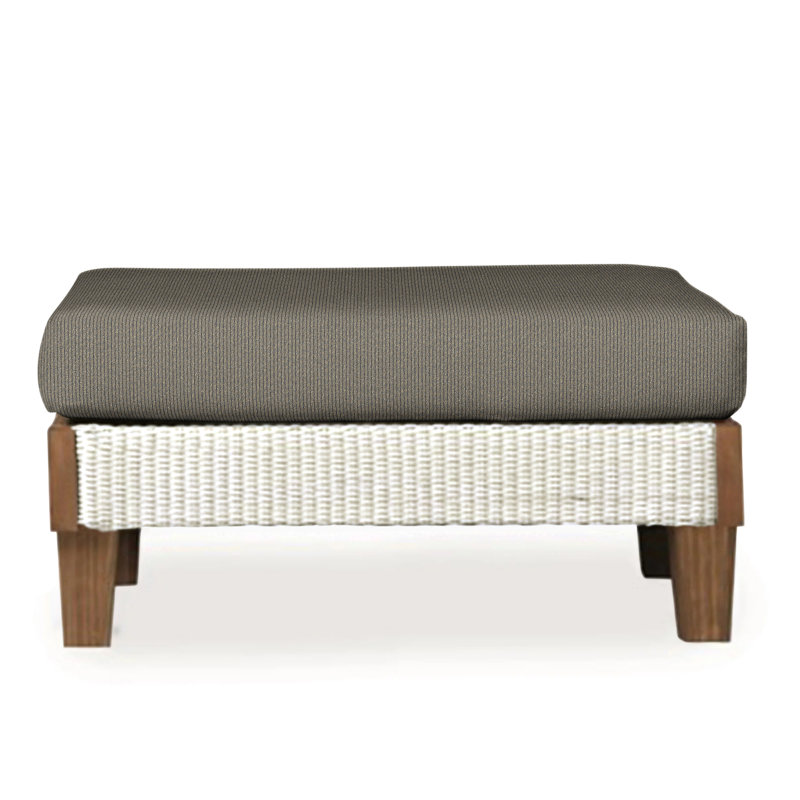 Catalina Outdoor Ottoman, Consider Indigo, Antique White