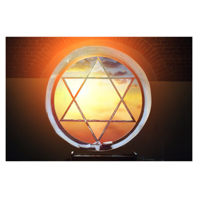 Star of David Frameless Tempered Glass Wall Art - 60" x 40"