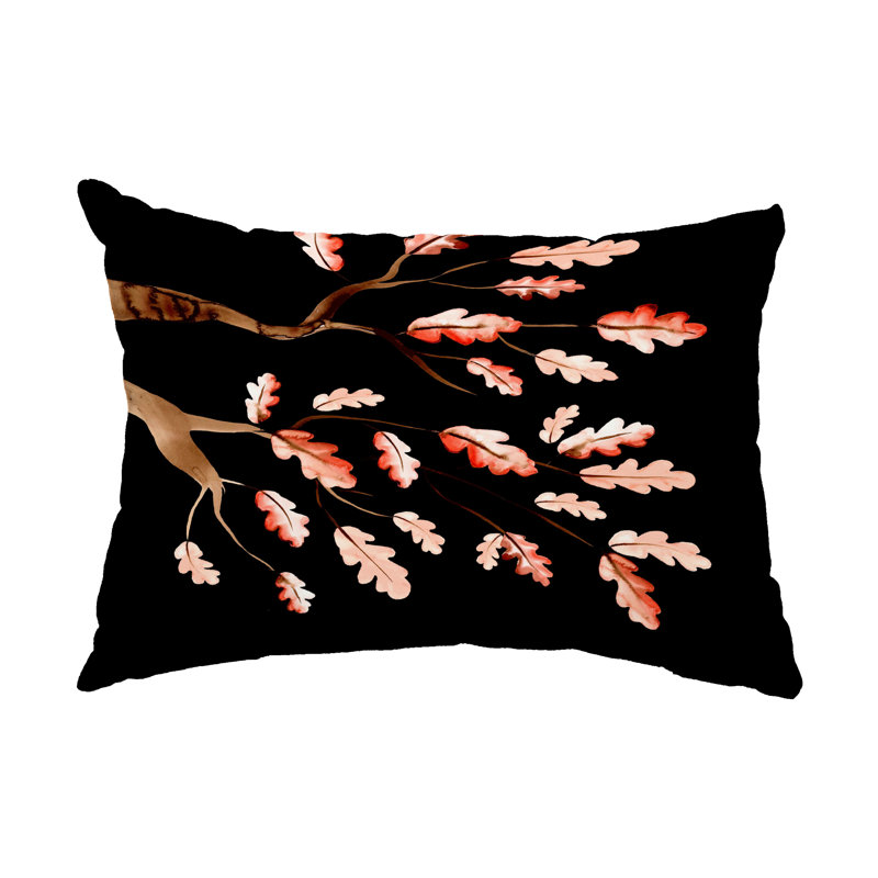  Housse et insert de coussin d'extérieur Wild Oak Branch, Noir