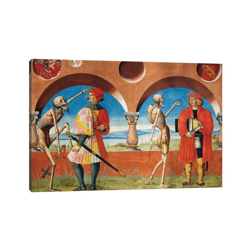 Death, Knight and Jurist from the Dance of Death Cycle, 1649 1 Piece Wrapped Canvas Painting