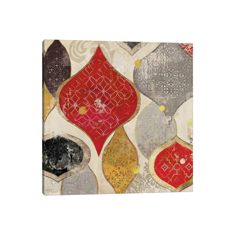 Red Motif I 1 Piece Wrapped Canvas Wall Art, 45.72 cm H x 45.72 cm W x 1.91 cm D