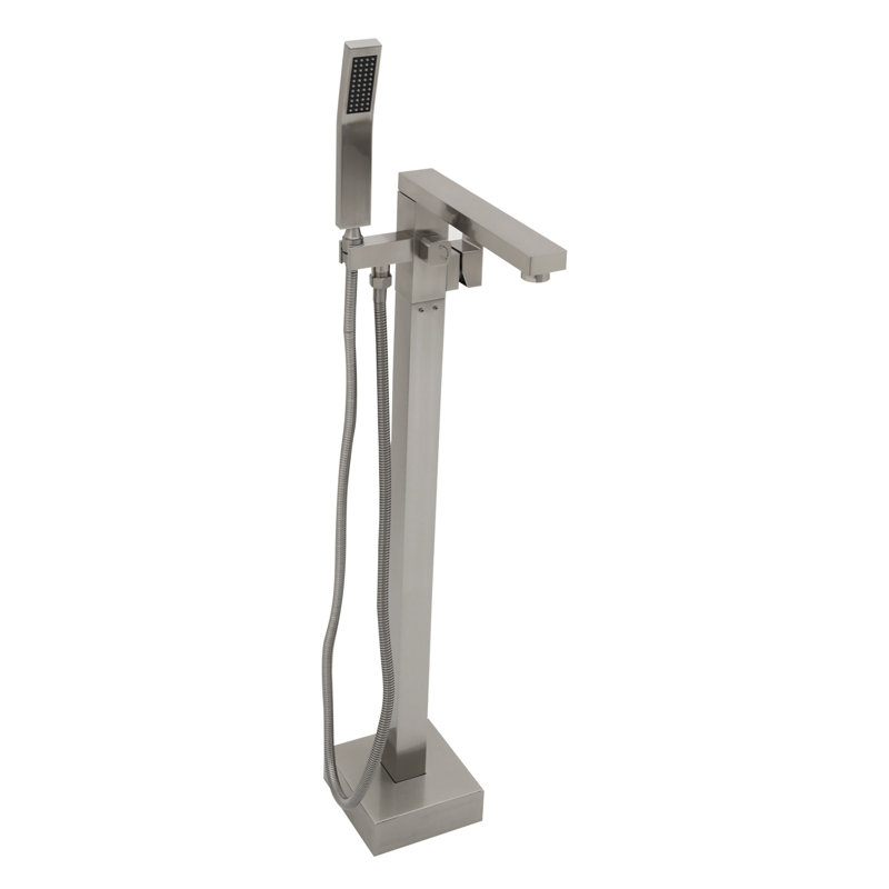 Robinet de baignoire autoportant à fixation au sol Robinet de baignoire en laiton avec douche à main