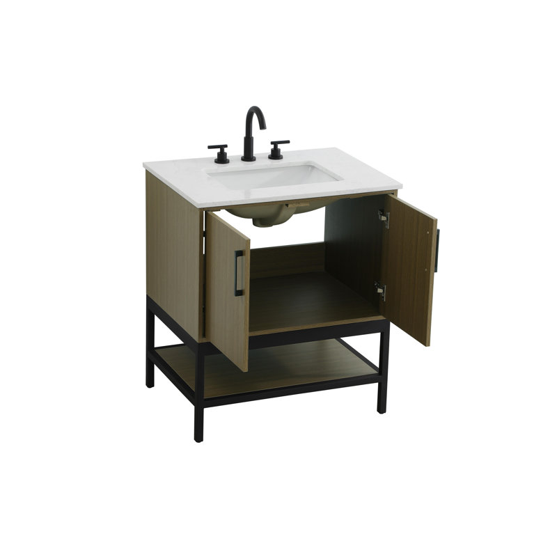 30 inch Single Bathroom Vanity, Chestnut Brown