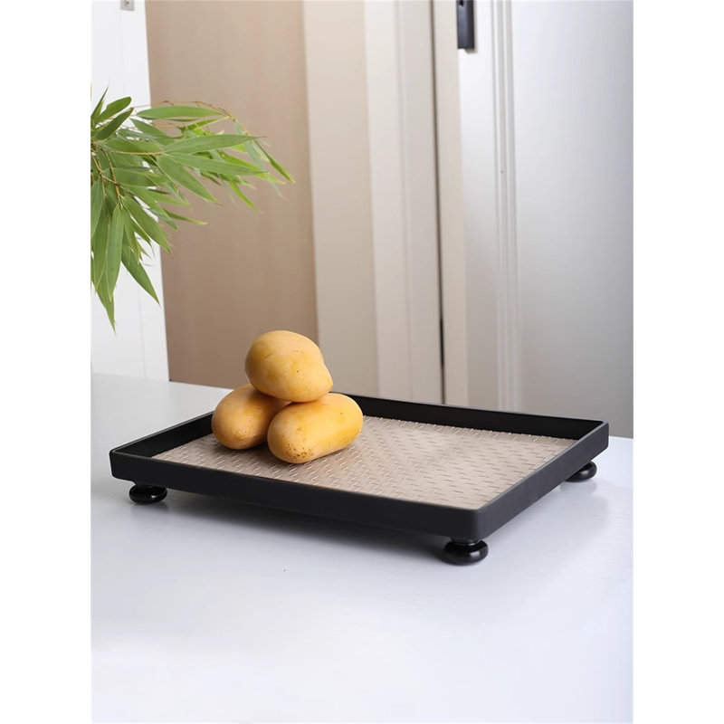 Bruschi Leather / Faux Leather Tray, 0.79" H x 9.84" W x 13.98" D