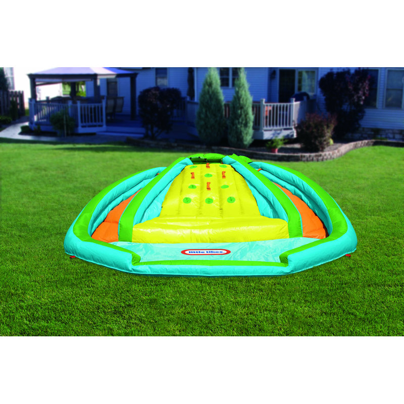 Blue and Yellow Inflatable Water Slide with Blower