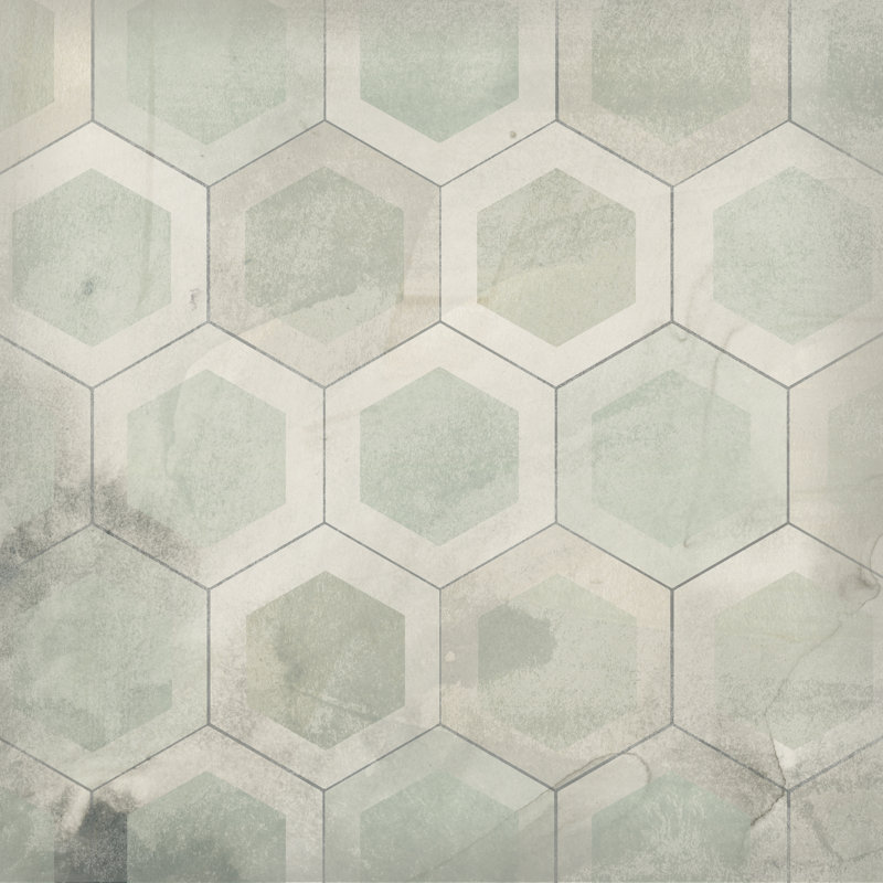 Carreau hexagonal VII, H 12 po x l 12 po
