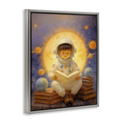 Cadre flottant astronaute pour enfants apprenant, design par Angie Hawke