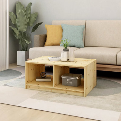 Table basse avec rangement en bois massif Tsavag