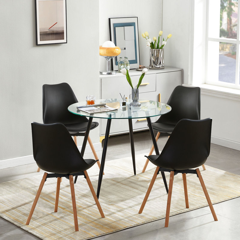 Ensemble repas pour 4 personnes Ivyonna, Noir, Noir