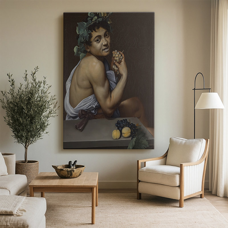 «Young Sick Bacchus», toile tendue par Caravaggio, 32 x 48