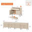 Buffet en bois rosé de 126 po Union avec portes et tiroirs, armoire de rangement moderne large 4-en-1 pour cuisine, salle à manger-146960589