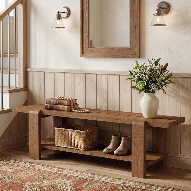 Solid Wood Storage Bench
