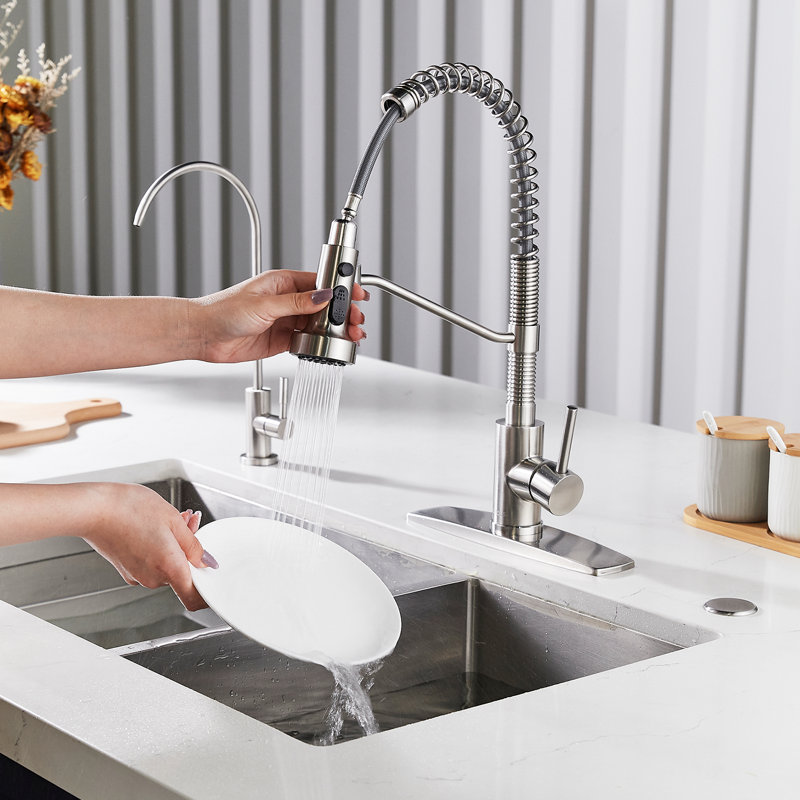 Blue Elephant Pull Down Kitchen Faucet, Brushed Nickel