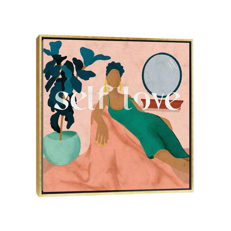 Imprimé, H 18 po x l 18 po x 1,5 po, Pas de tapis, Toile encadrée d'or