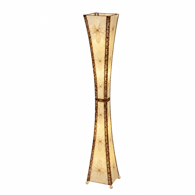 Quintan 72'' Black Column Floor Lamp, Natural