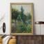 Scène florale vibrante de paysage de jardin avec verdure luxuriante, décoration murale encadrée or-108571054
