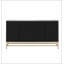 Buffet de style rétro avec tablettes réglables, poignées et pieds en métal pour un rangement polyvalent et un design élégant, espresso