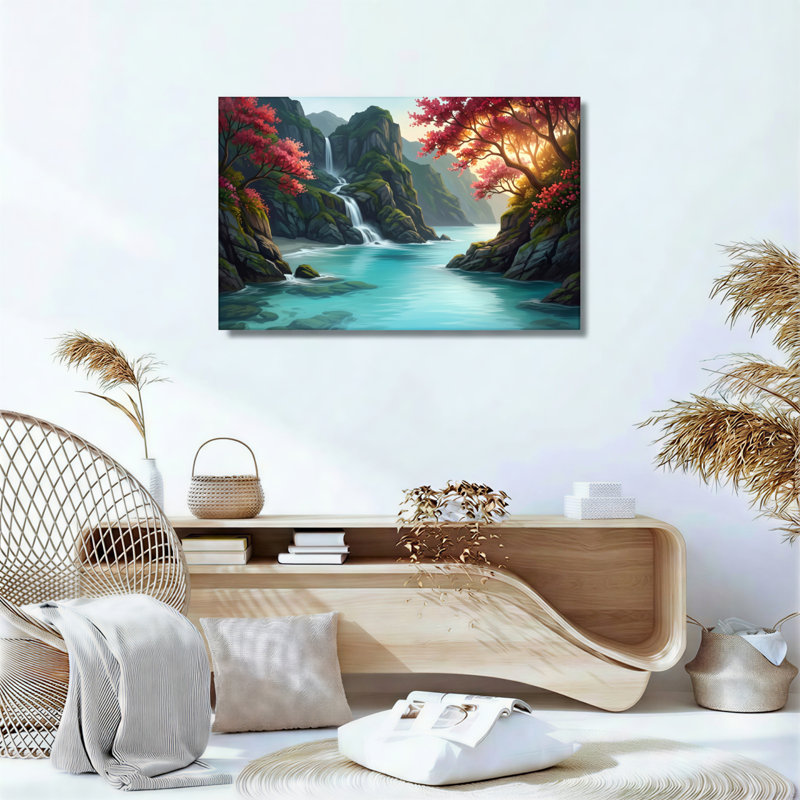 «Mountain Stream», ensemble de 1 reproduction d'art sur toile, Wrapped Canvas, 28"H x 40"W