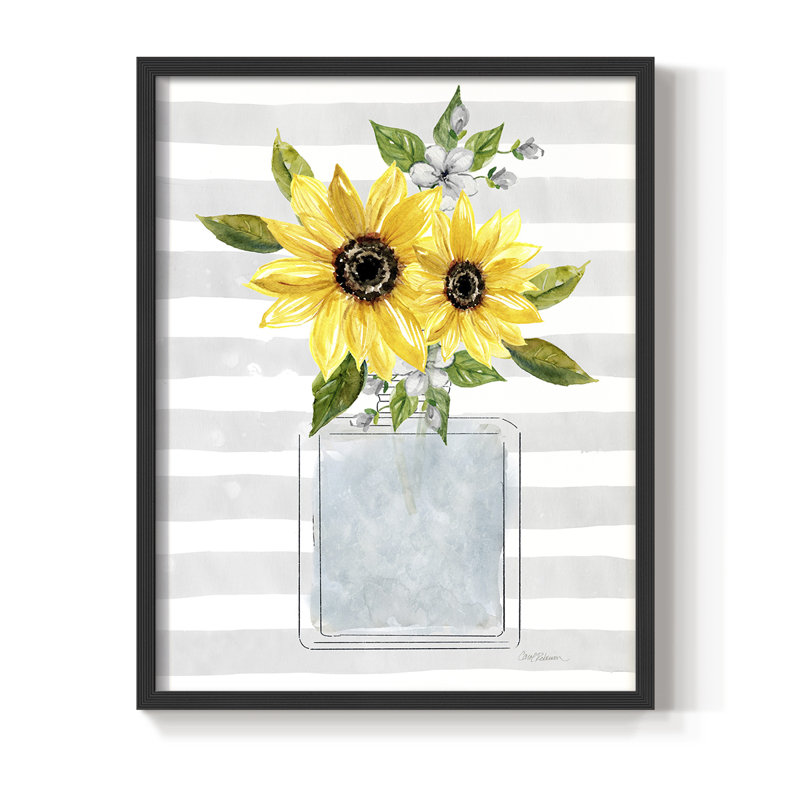 «Sunflower Perfume I», reproduction encadrée - bois massif, Noir, H 10 po x l 8 po