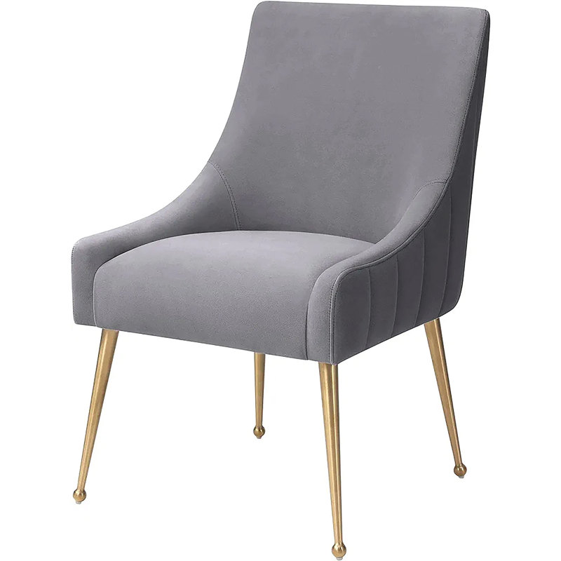 Chaise d'appoint Firkins, Gris clair, Or