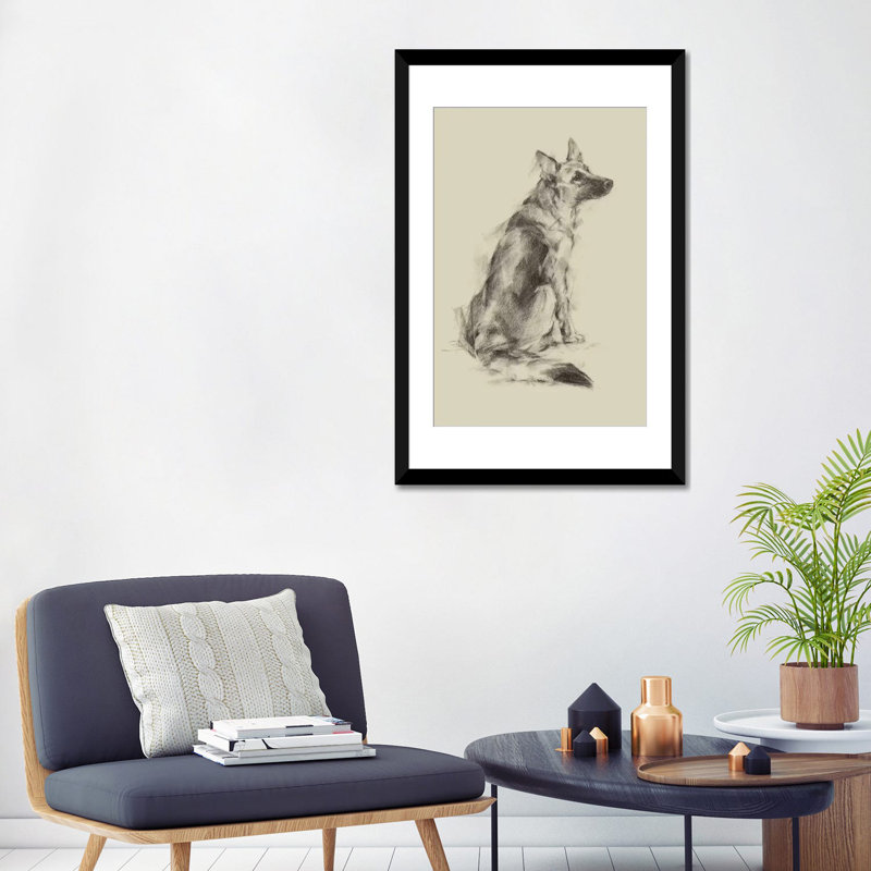 « chiot dog eyess v », reproduction sur toile tendue Ethan Harper, H 32 po x l 24 po x P 1 po, Papier d'art encadré noir