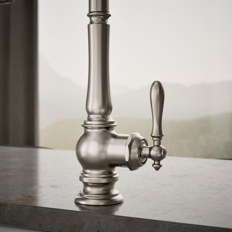 Artifacts® Pull Down Single Handle Kitchen Faucet, Vibrant Stainless