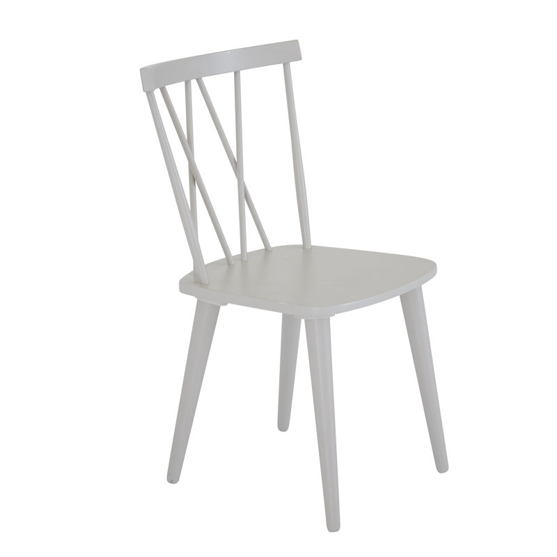 Gosnell 44.5cm H Solid Wood Cross Back Side Chair, Grey