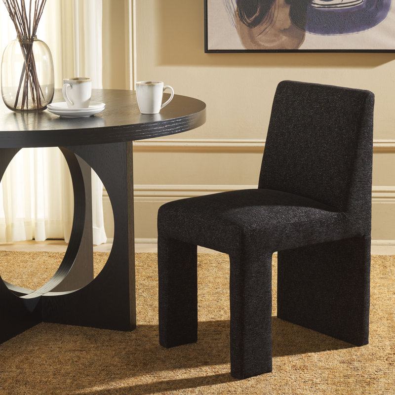 Silverton 19.7'' H Upholstered Pine Parsons Chair, Black