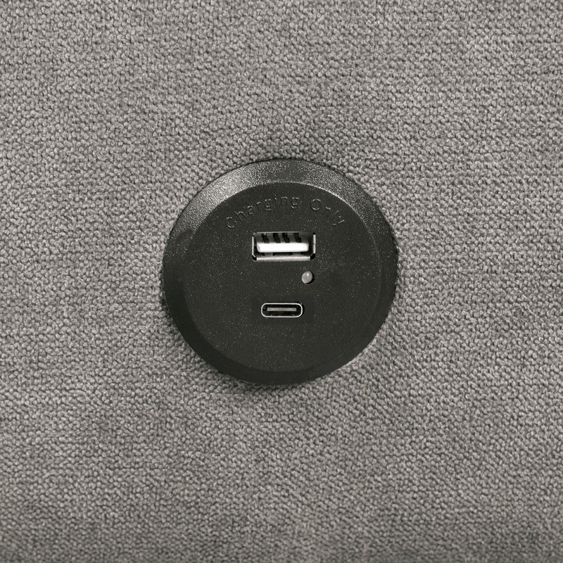 Le canapé de futon de couleur grise se transforme en lit capitonné en fer avec dossier à pattes de support de canapé 1pc