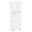 Armoire de rangement blanche avec grand panier à linge blanc