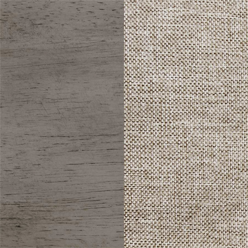 Gray Upholstered High Slat Back Wood Side Chair Set
