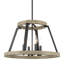 Luminaire suspendu de style campagne moderne 21 po à 4 lumières, style ouvert, finition bois de cèdre clair + finition noire