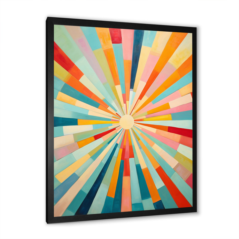 «Colorful Mid Century Optical Serenade III - Abstract Midcentury», art mural, Cadre photo noir, H 32 po x l 24 po x P 1 po