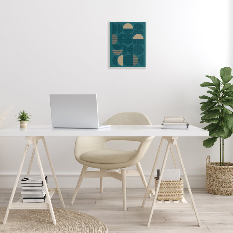 Art mural bleu et beige Deco Arches par Vision Studio