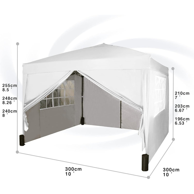 Jarrow 3m x 3m Steel Pop-Up Gazebo, White