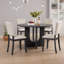 Ensemble de salle à manger rond 47,3 po avec 4 chaises rembourrées, ensemble de table à manger moderne pour 4, ensemble de table à manger rond 5 pièces pour le salon, la cuisine