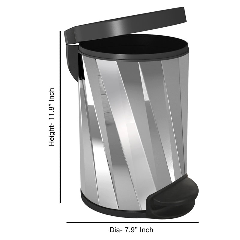 Steel Open Waste Basket - 1.32 Gallons