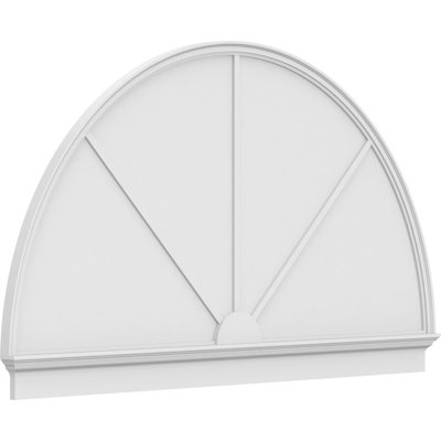 86"W x 49-3/4"H x 2-3/4"P Half Round 3 Spoke Architectural Grade PVC Combination Pediment