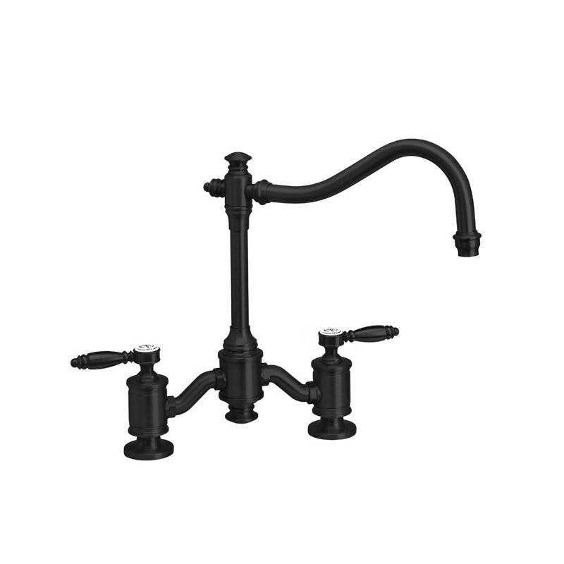 Annapolis Bridge Faucet - Lever Handles, Matte Black