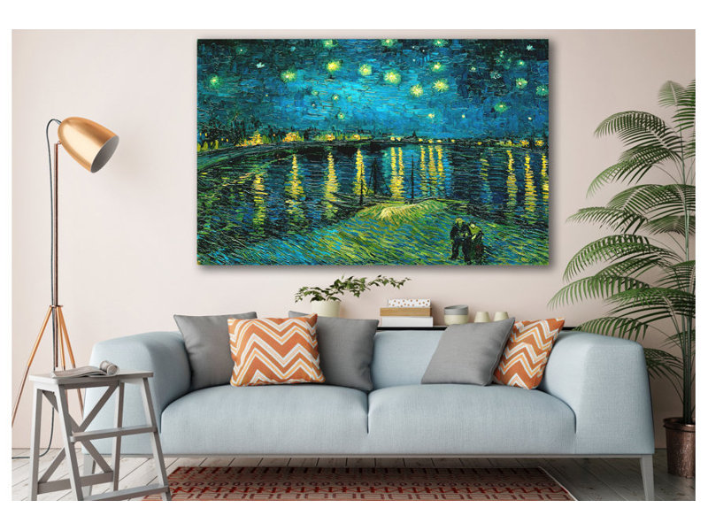 « Reproduction en couleurs de La Nuit étoilée de Vincent Van Gogh » par Vincent Van Gogh, 91,4 x 137,2 cm, 36" H x 54" W