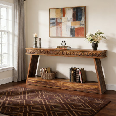 70.8" Farmhouse Console Table With 2-Tier Storage, Entryway Or Sofa Table