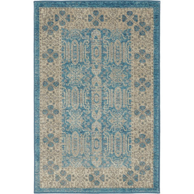 Tapis Luella bleu/brun