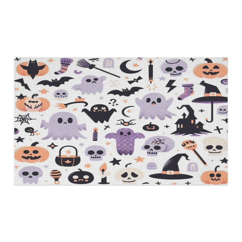 Chilling Halloween Shadows Braided Rug, Rectangle 3' x 5'
