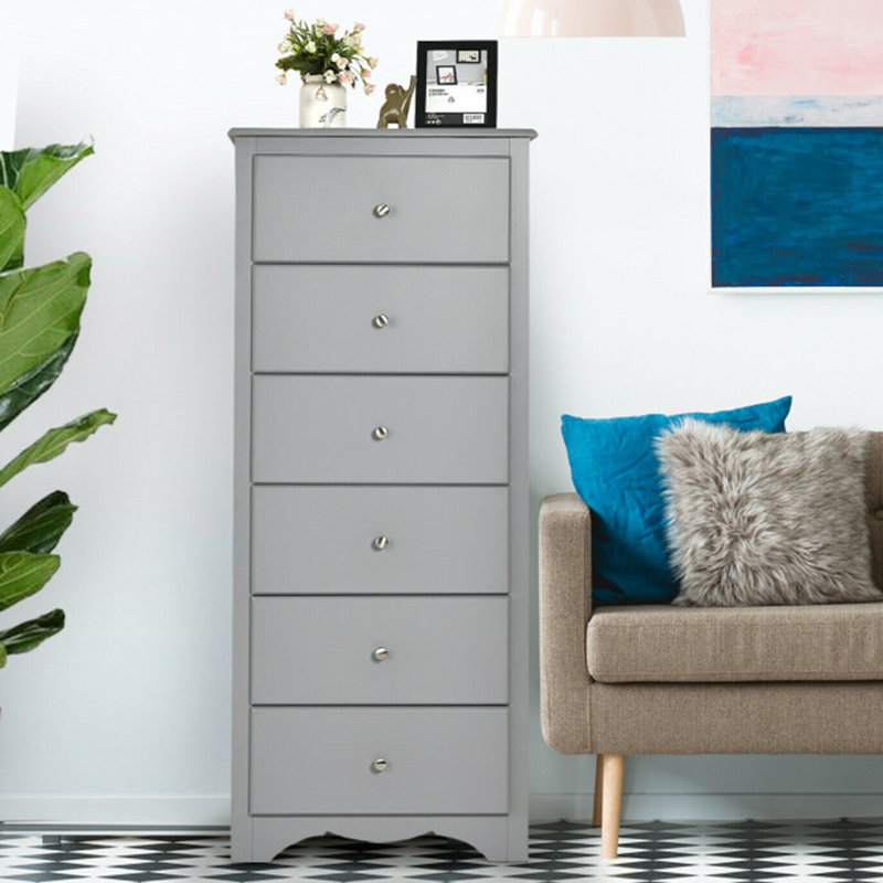 Badamo 23.5'' W 6 - Drawer Dresser, Gray