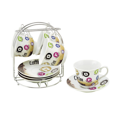 Ensemble de tasses à café sur pied en métal Lorren Home Trends