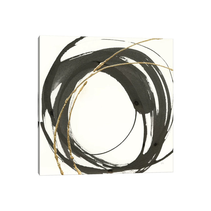 Gilded Enso IV by Chris Paschke - Wrapped Canvas Painting, 30.48 cm H x 30.48 cm W