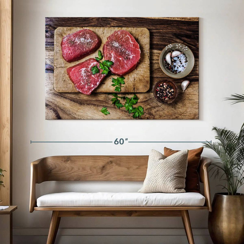 Seasoned Beef Cuts, 34" H x 51" W